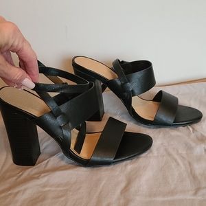 Black scrappy wrap sandals